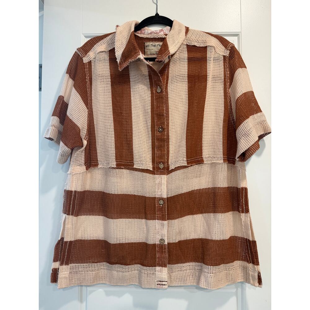 Free People We The Free Del Mar Cabana Shirt‎ Womens XS Beach Open Knit Cover Up